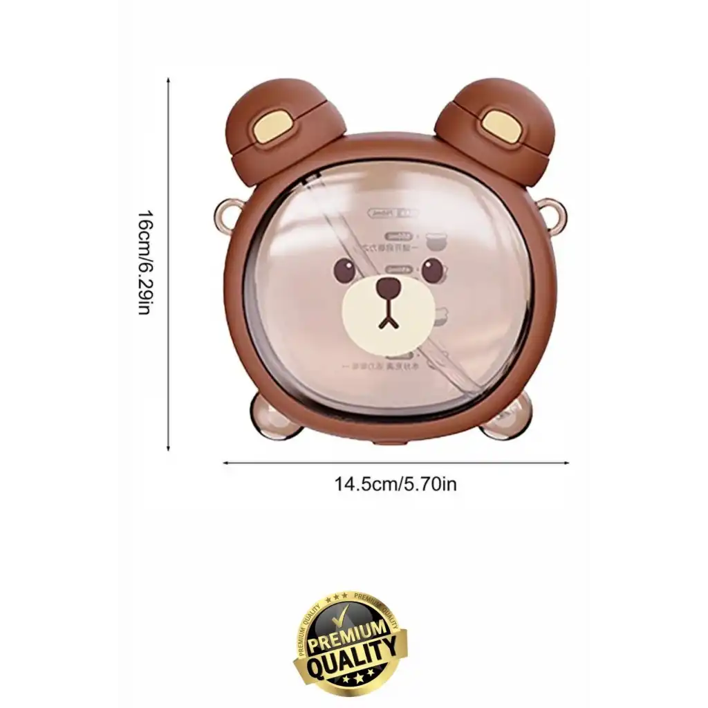 #Matara Kaliteli BPA İçermez Askılı Pipetli Çocuk Okul 3D Desenli Sevimli Ayıcık Model Su Matarası