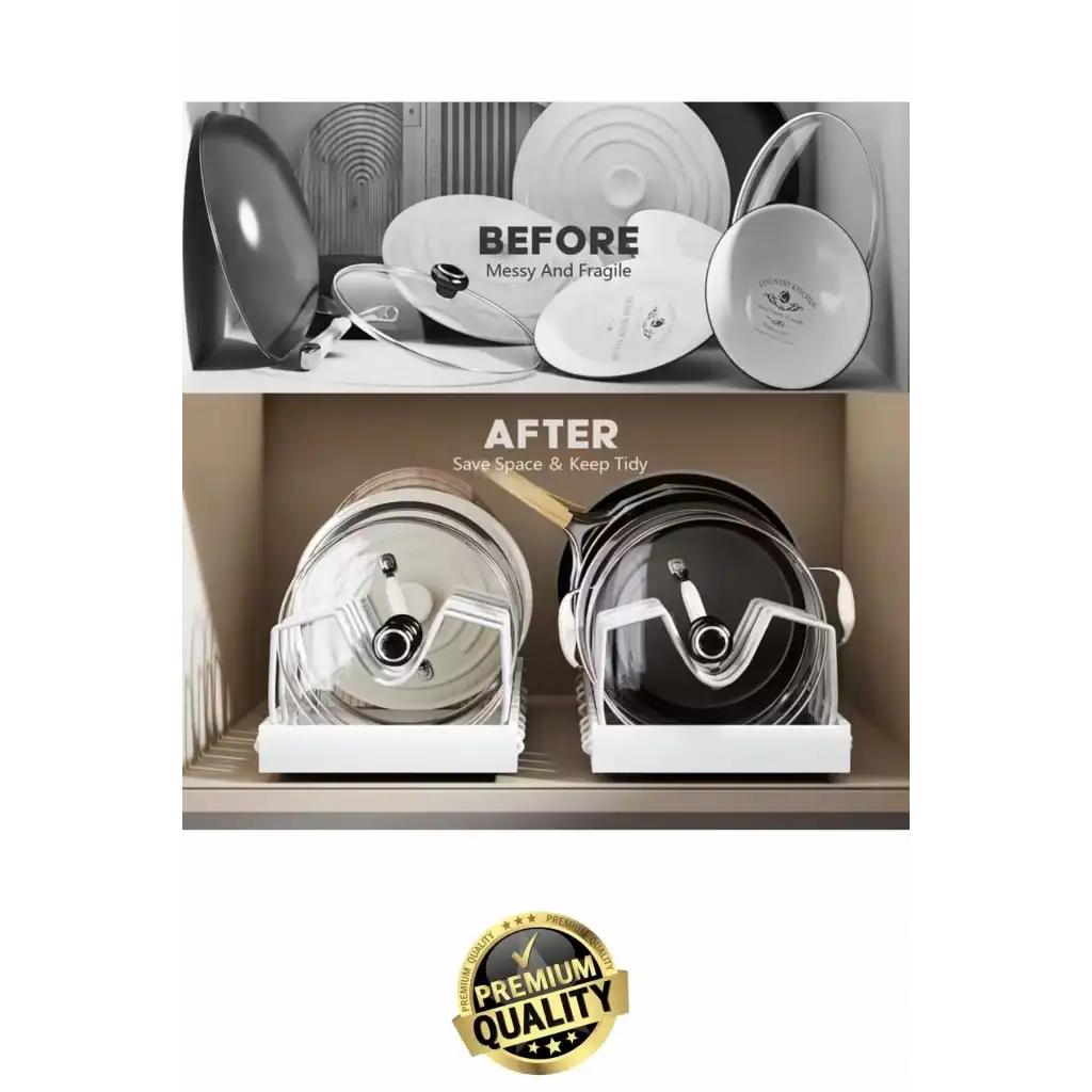 #Organizer Çok Amaçlı Ayarlanabilir Mutfak Metal Beyaz Renk Teleskopik Raylı Tava Tencere Organizeri