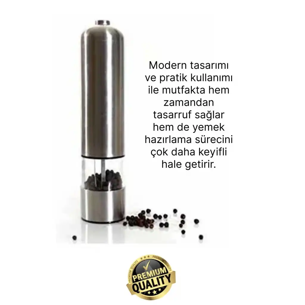 #Değirmen Pratik Mutfak Taze Zahmetsiz Pilli Otomatik Tuz Karabiber Baharat Çekme Değirmeni Öğütücü