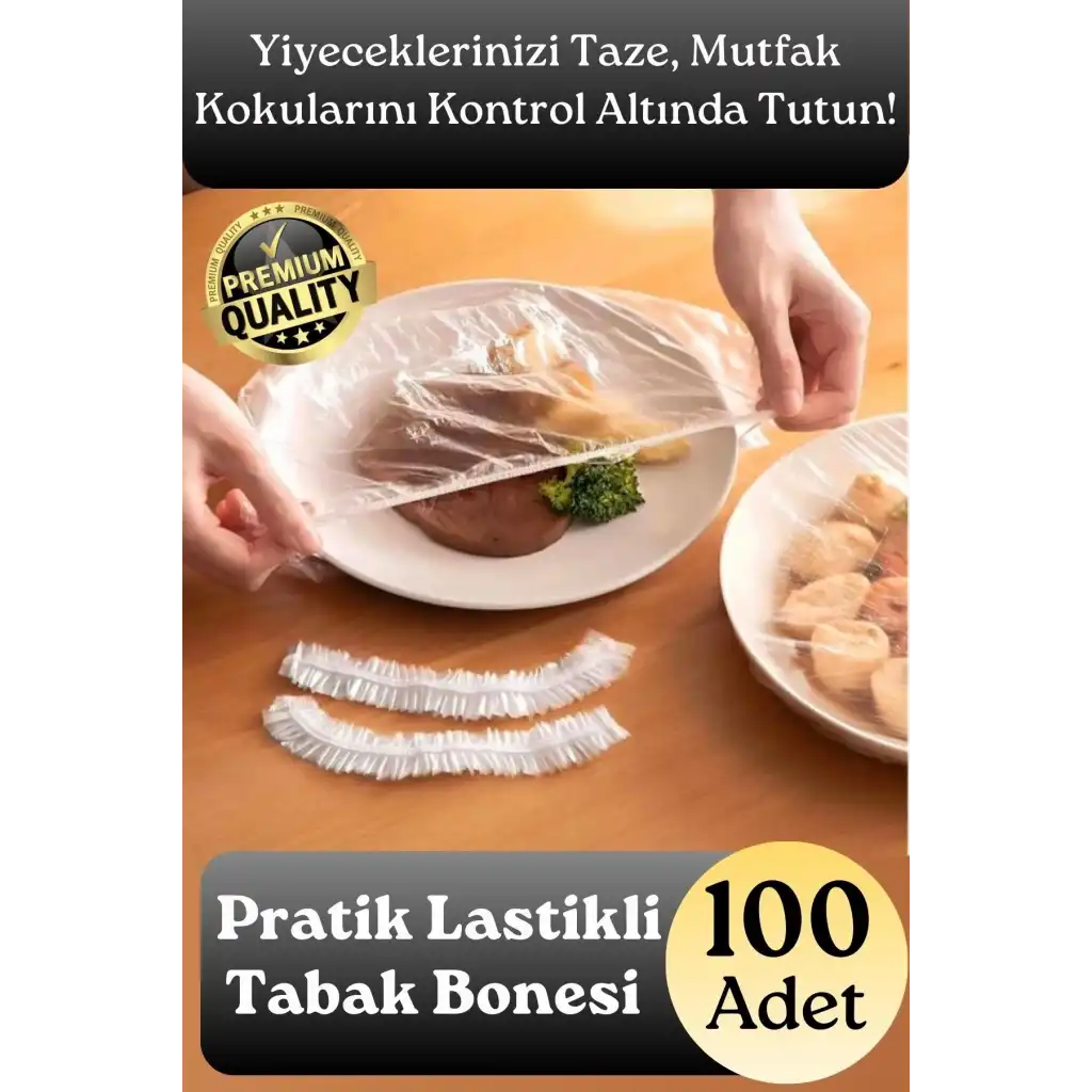 #TabakBonesi Mutfak Gıda Tazeliği Koku Karışmasını Önler Lastikli Tencere Ve Tabak Bonesi 100 Adet