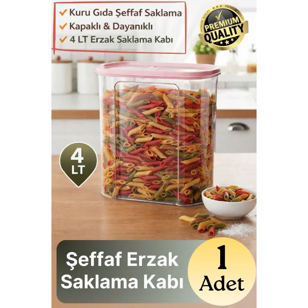 #SaklamaKabı Mutfak Düzeni Organizer Kapaklı Dayanıklı Şeffaf Kuru Gıda Erzak Saklama Kabı 4 Lt