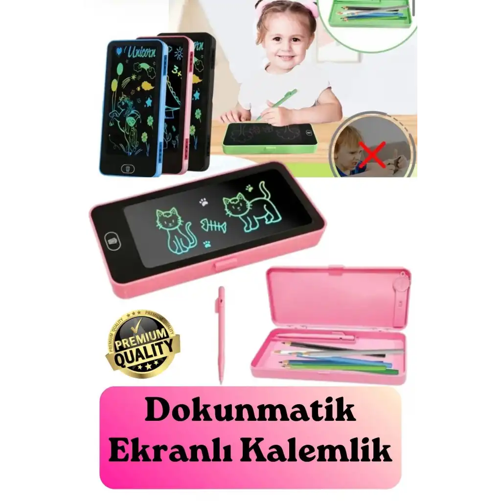 #Tablet Pratik Eğitici Eğlenceli Not Alma Yazı Tableti Özel Kalemli LCD Dokunmatik Ekranlı Kalemlik