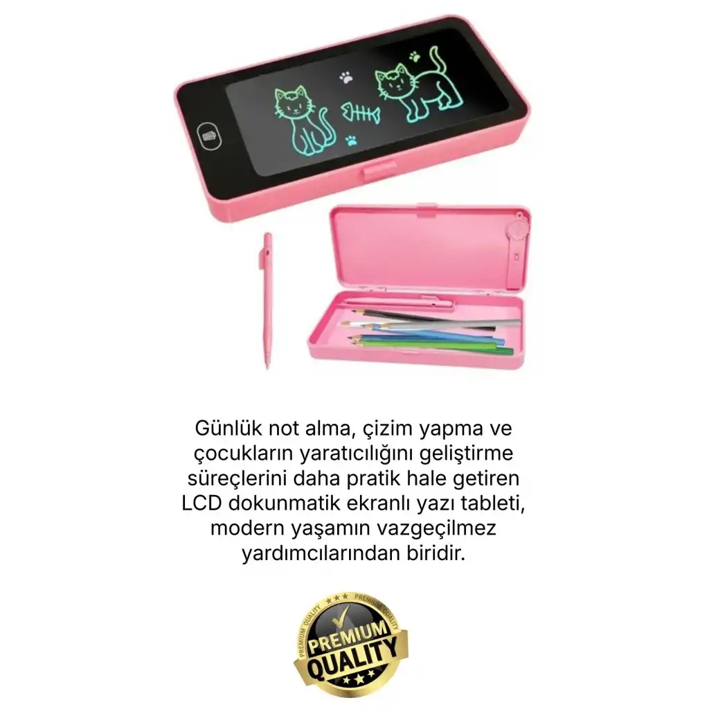 #Tablet Pratik Eğitici Eğlenceli Not Alma Yazı Tableti Özel Kalemli LCD Dokunmatik Ekranlı Kalemlik