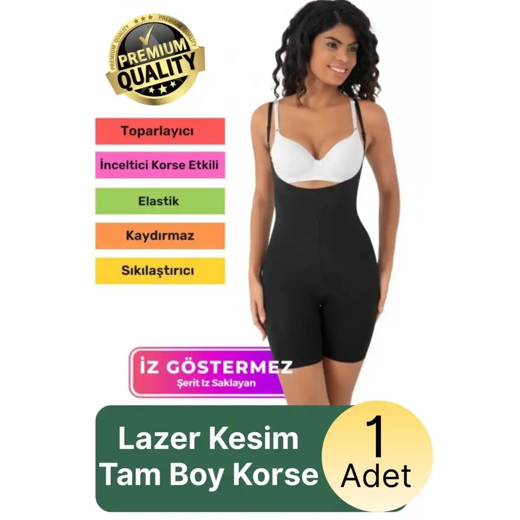 #Korse Sıkılaştırıcı İz Bırakmayan Kaymayan 2 Beden Küçülten Kadın Lazer Kesim Tam Boy Askılı Korse
