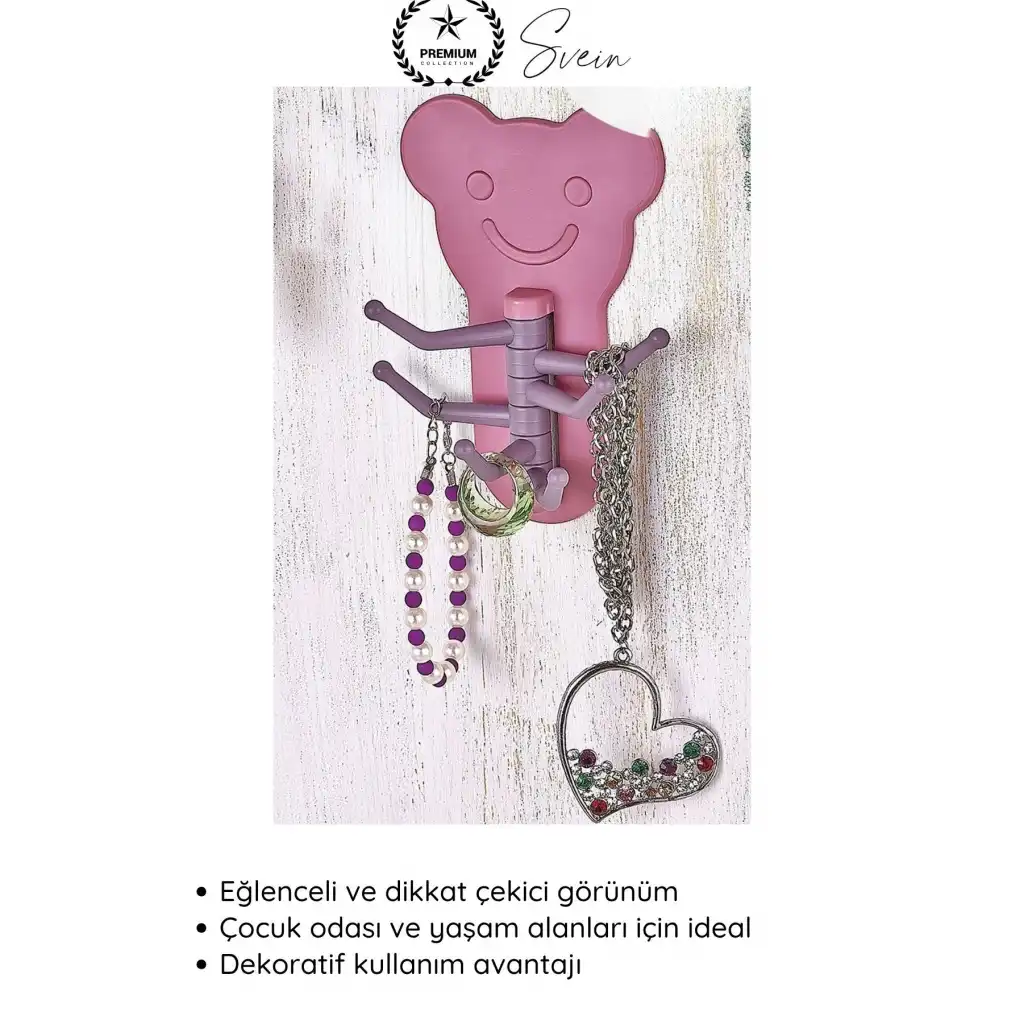 #Askı Sevimli Ayıcık Şekilli Yapışkanlı Duvar Askısı Organizer Çok Amaçlı Fonksiyonel Pratik