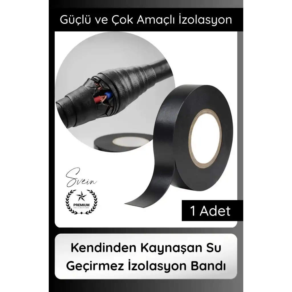 #EriyenBant 20mmx3m Su Geçirmez Eriyen Bant Kendinden Kaynaşan İzolasyon Bandı Suya Dayanıklı 1 Ad.