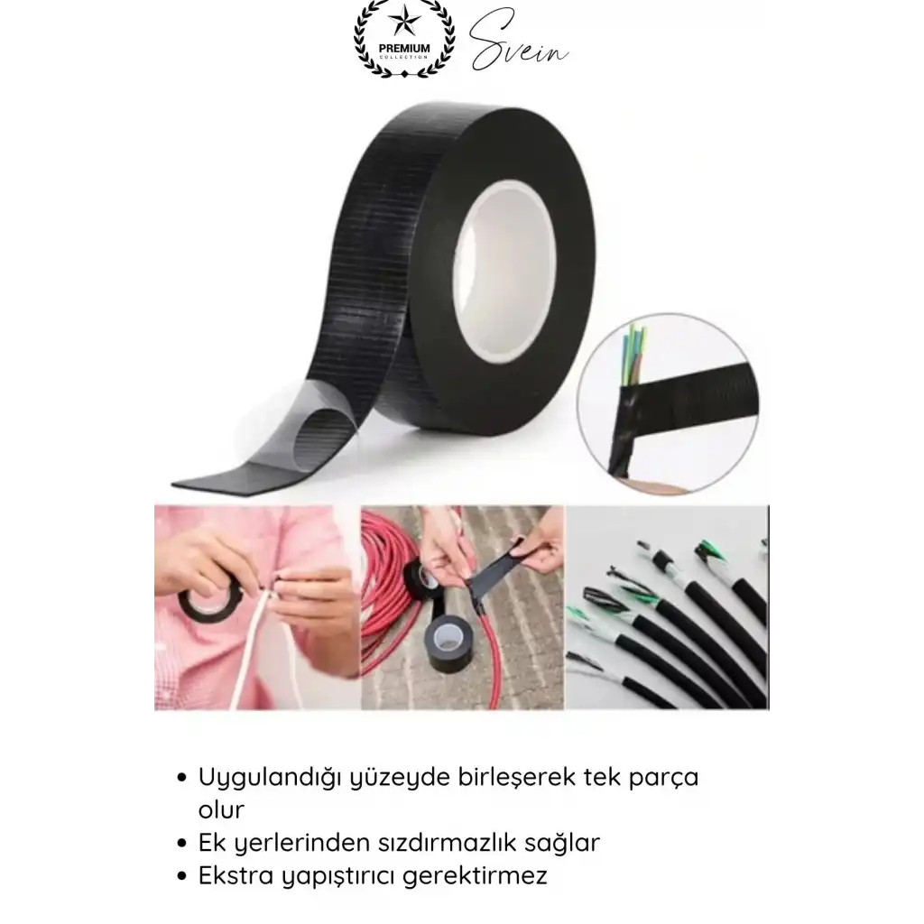 #EriyenBant 20mmx3m Su Geçirmez Eriyen Bant Kendinden Kaynaşan İzolasyon Bandı Suya Dayanıklı 1 Ad.