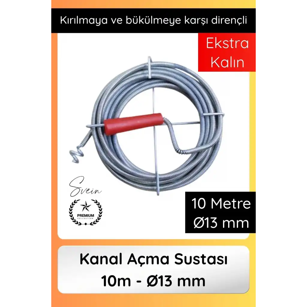 #KanalAçıcı Kanal Açma Sustası 10 m 13 mm Profesyonel Lavabo Gider Açıcı Spirali Güçlü Temizlik