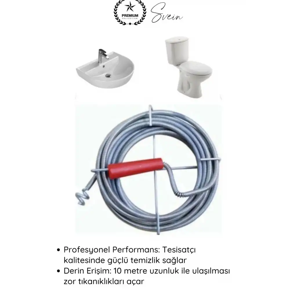 #KanalAçıcı Kanal Açma Sustası 10 m 13 mm Profesyonel Lavabo Gider Açıcı Spirali Güçlü Temizlik