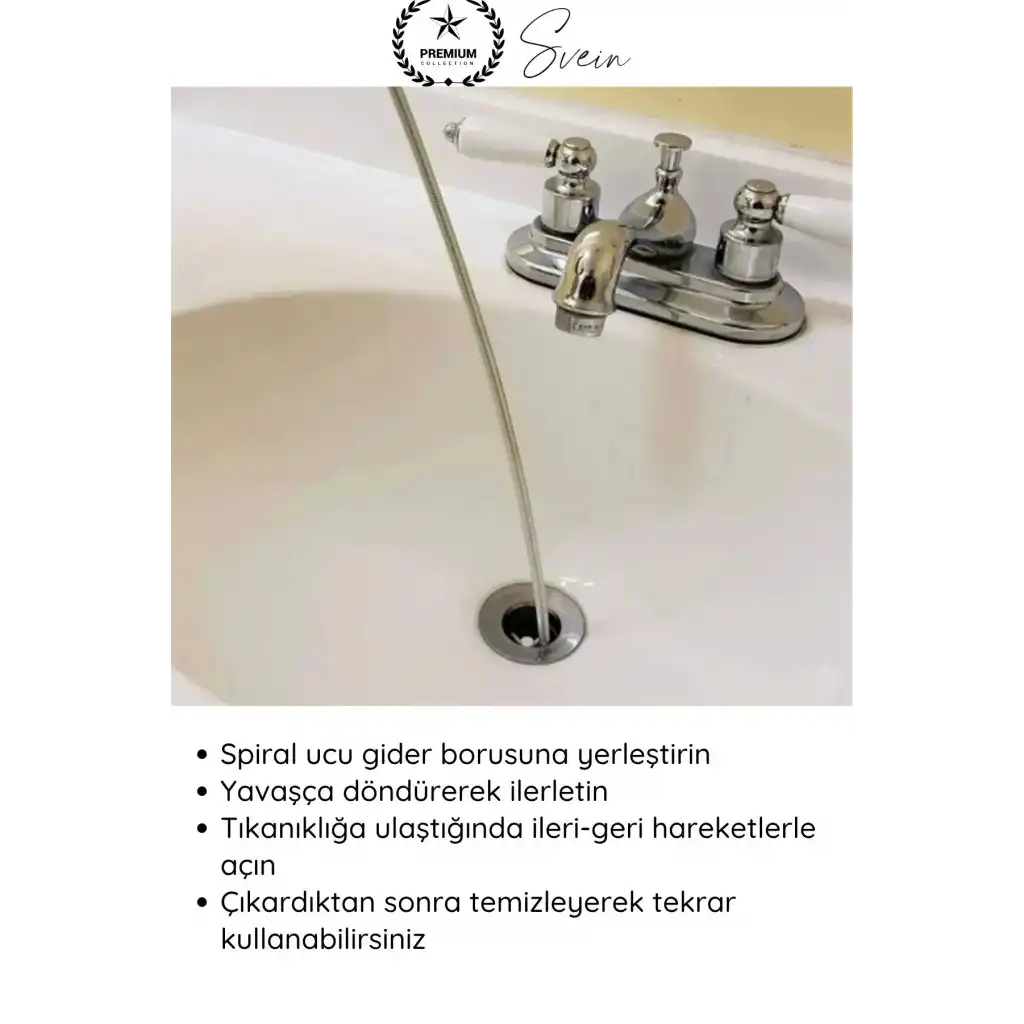 #KanalAçıcı Kanal Açma Sustası 10 m 13 mm Profesyonel Lavabo Gider Açıcı Spirali Güçlü Temizlik