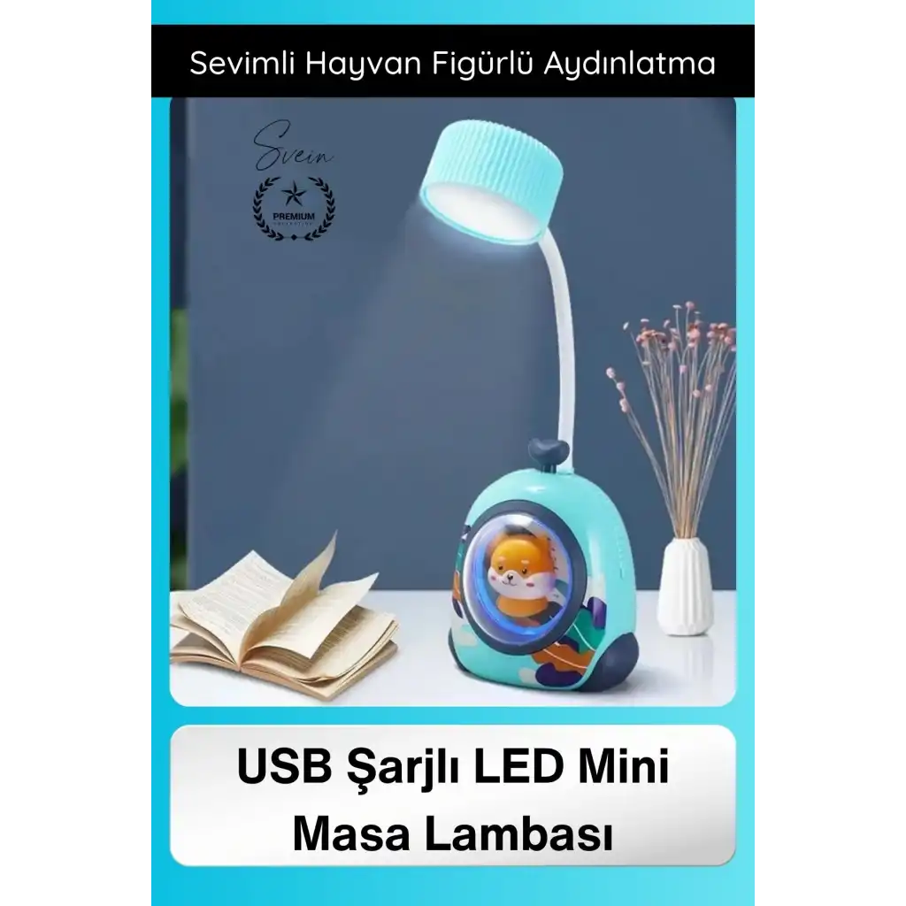 #MasaLambası USB Şarjlı LED Mini Masa Lambası Çocuklar İçin Hayvan Figürlü Pet Kabin Sevimli