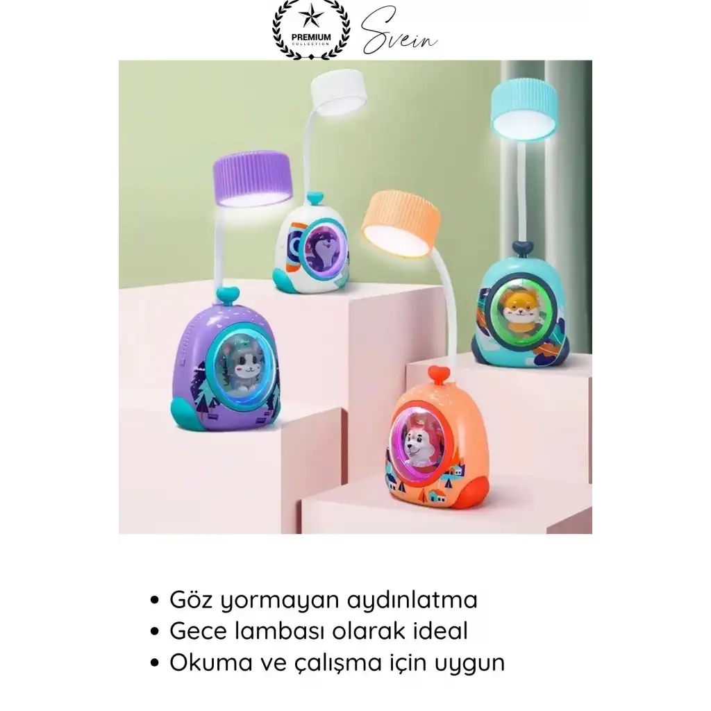 #MasaLambası USB Şarjlı LED Mini Masa Lambası Çocuklar İçin Hayvan Figürlü Pet Kabin Sevimli