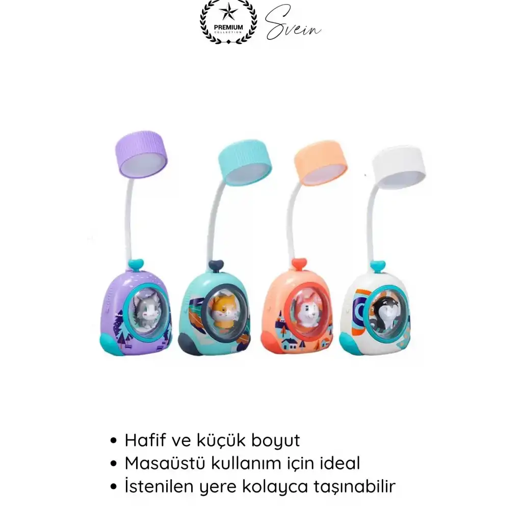 #MasaLambası USB Şarjlı LED Mini Masa Lambası Çocuklar İçin Hayvan Figürlü Pet Kabin Sevimli