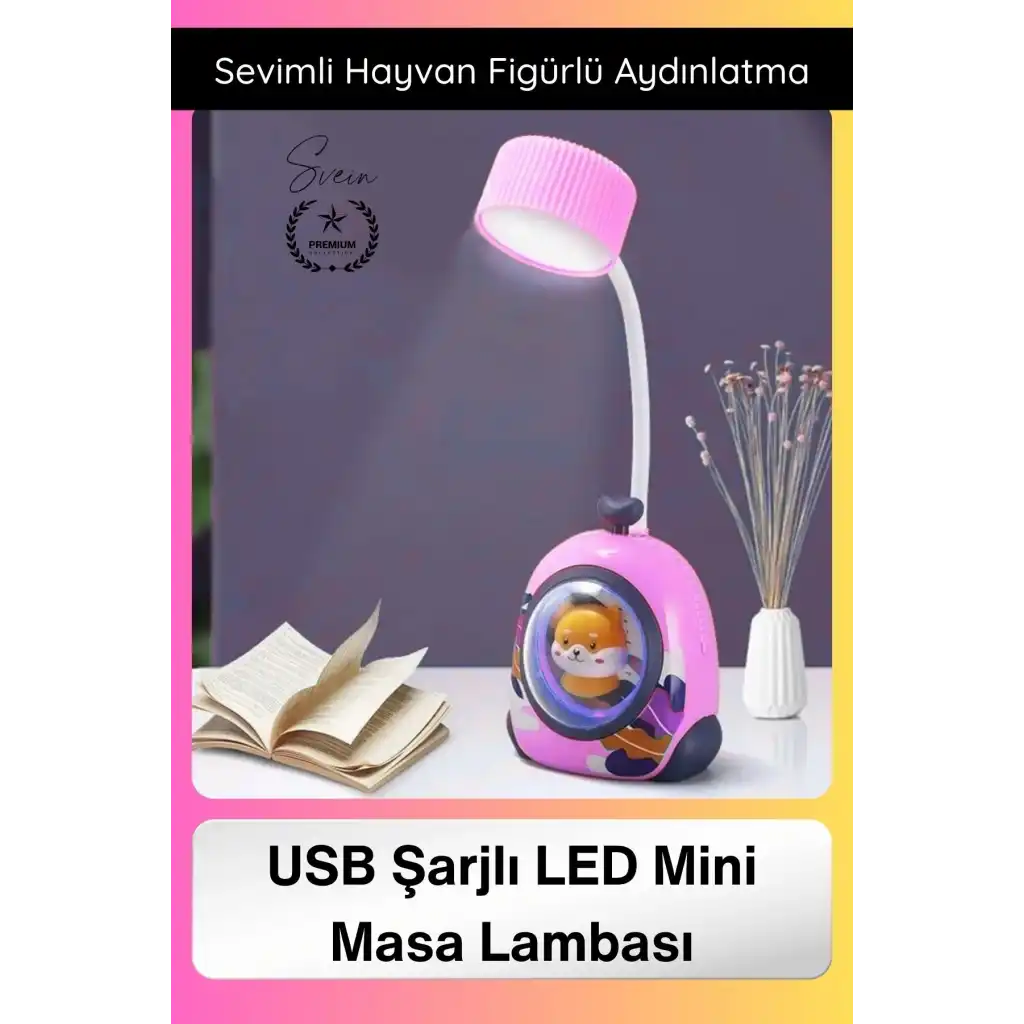 #MasaLambası USB Şarjlı LED Mini Masa Lambası Çocuklar İçin Hayvan Figürlü Pet Kabin Sevimli
