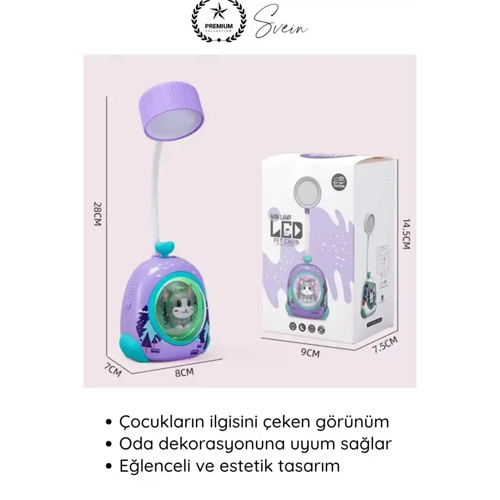 #MasaLambası USB Şarjlı LED Mini Masa Lambası Çocuklar İçin Hayvan Figürlü Pet Kabin Sevimli