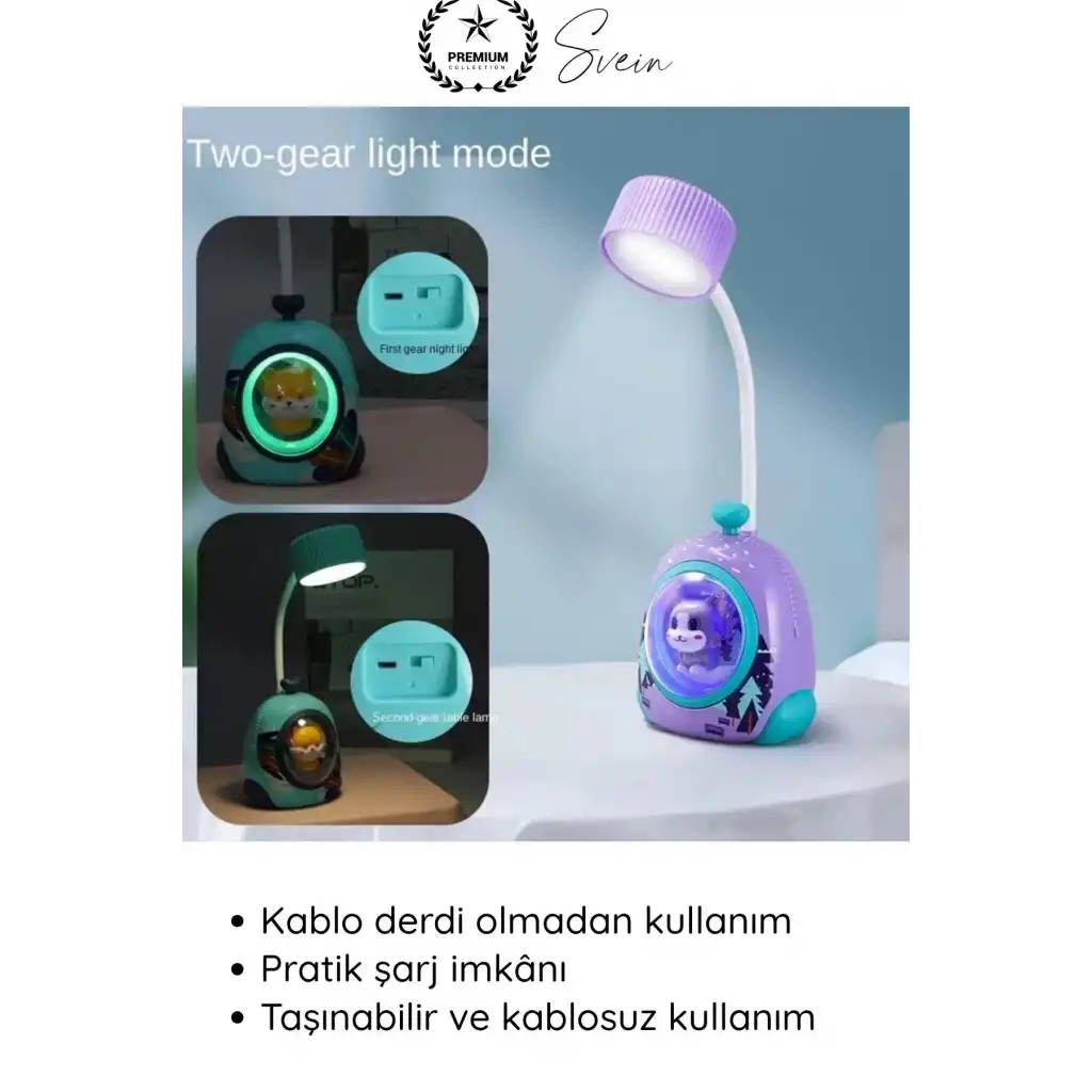 #MasaLambası USB Şarjlı LED Mini Masa Lambası Çocuklar İçin Hayvan Figürlü Pet Kabin Sevimli