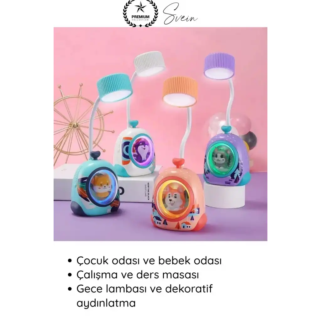 #MasaLambası USB Şarjlı LED Mini Masa Lambası Çocuklar İçin Hayvan Figürlü Pet Kabin Sevimli