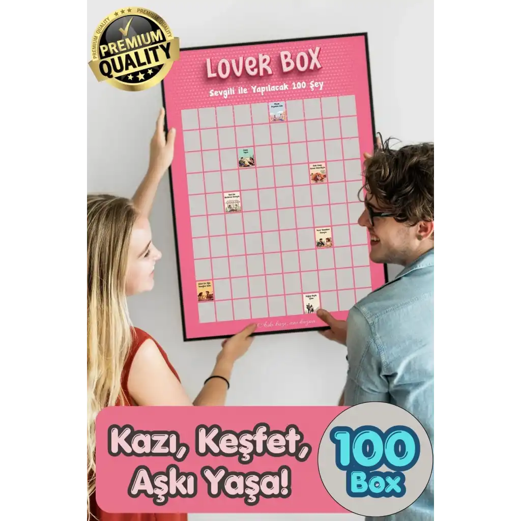 #Poster Çiftlere Özel Anı Listesi Romantik Eğlenceli Sevgiliyle Yapılacak 100 Şey Kazı Kazan Posteri