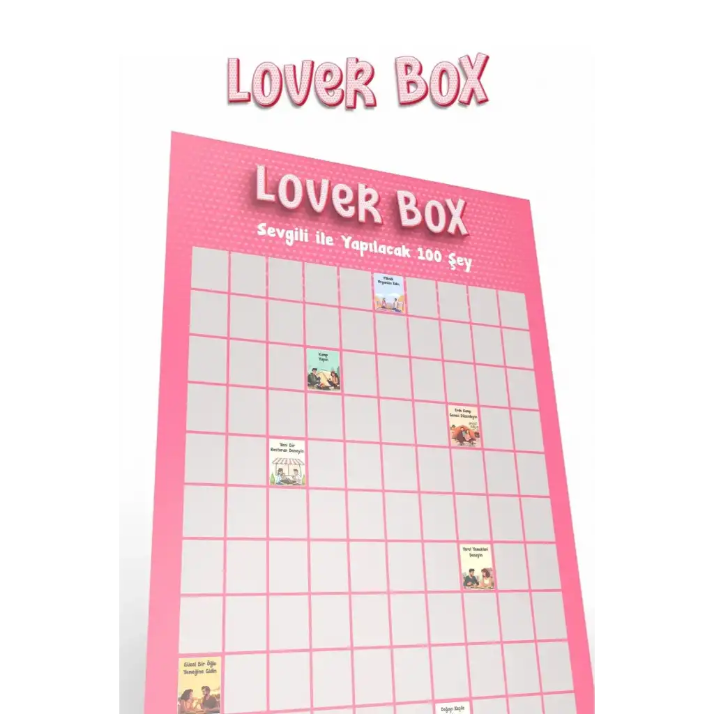 #Poster Çiftlere Özel Anı Listesi Romantik Eğlenceli Sevgiliyle Yapılacak 100 Şey Kazı Kazan Posteri