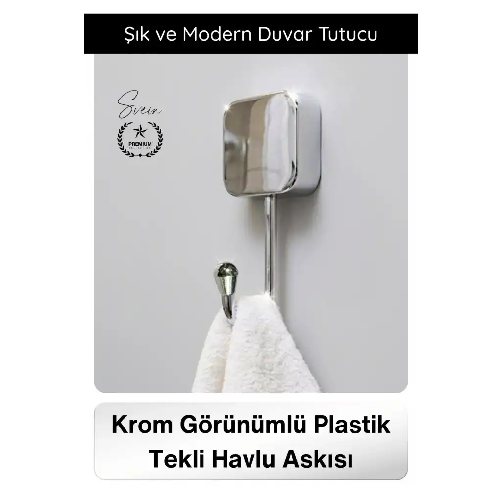 #Askı Krom Görünümlü Plastik Tekli Havlu Askısı Banyo Mutfak Duvar Askı Havlu Tutucu Duvara Monte Şık ve Modern Minimal Paslanmaz Fonksiyonel Fayans Üzeri Havluluk Sağlam Dayanıklı Uzun Ömürlü