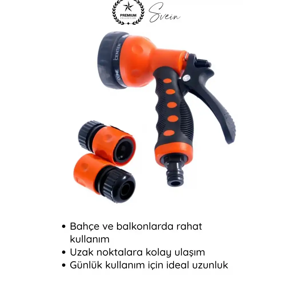 #SulamaSeti 8 Metre Bahçe Hortumu Seti 7 Kademeli Sulama Tabancası ve Standlı Komple Set Pratik Kullanışlı Balkon Teras Garaj Araba Yıkama İçin İdeal Uzun Dayanıklı Portatif Yer Kaplamaz Kolay