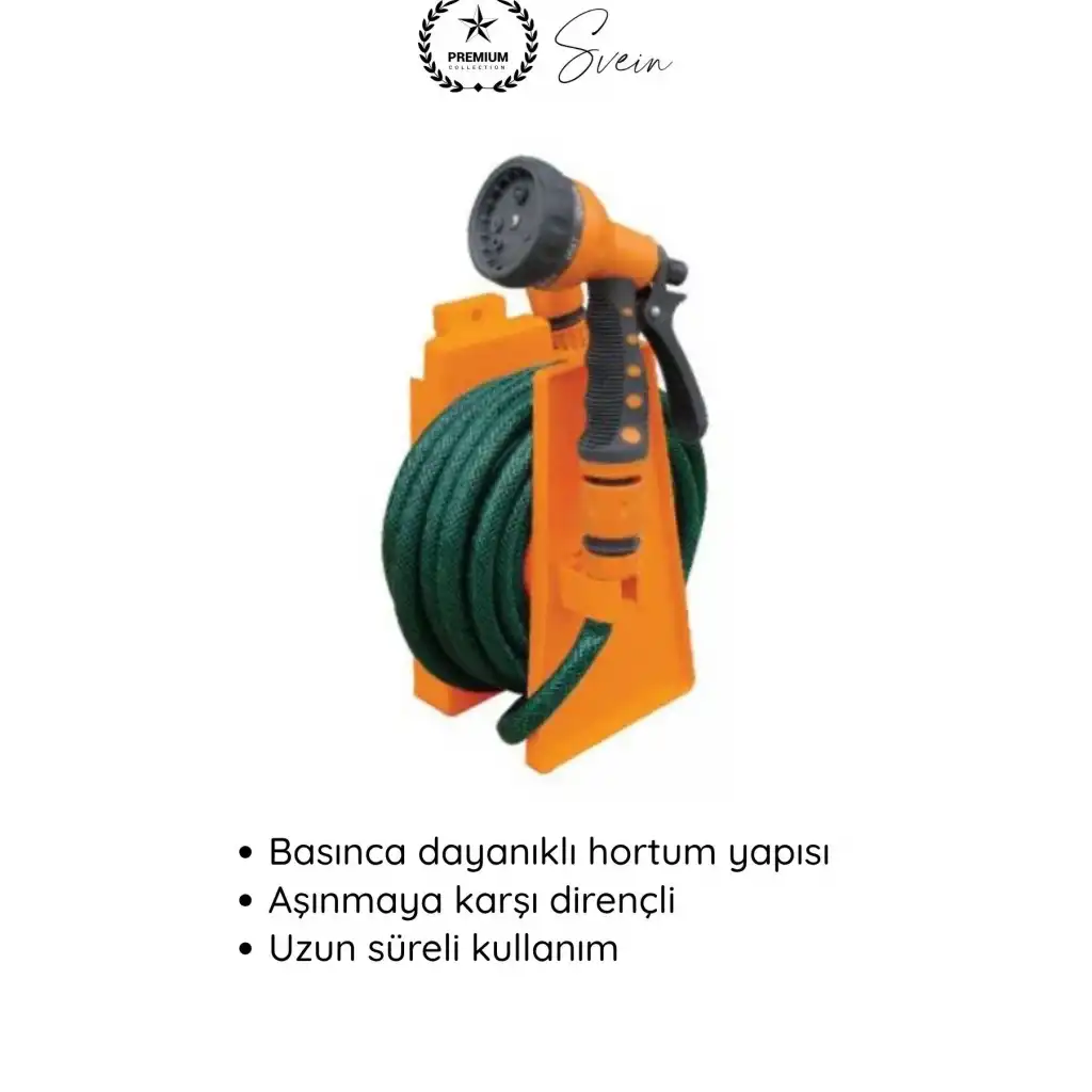 #SulamaSeti 8 Metre Bahçe Hortumu Seti 7 Kademeli Sulama Tabancası ve Standlı Komple Set Pratik Kullanışlı Balkon Teras Garaj Araba Yıkama İçin İdeal Uzun Dayanıklı Portatif Yer Kaplamaz Kolay