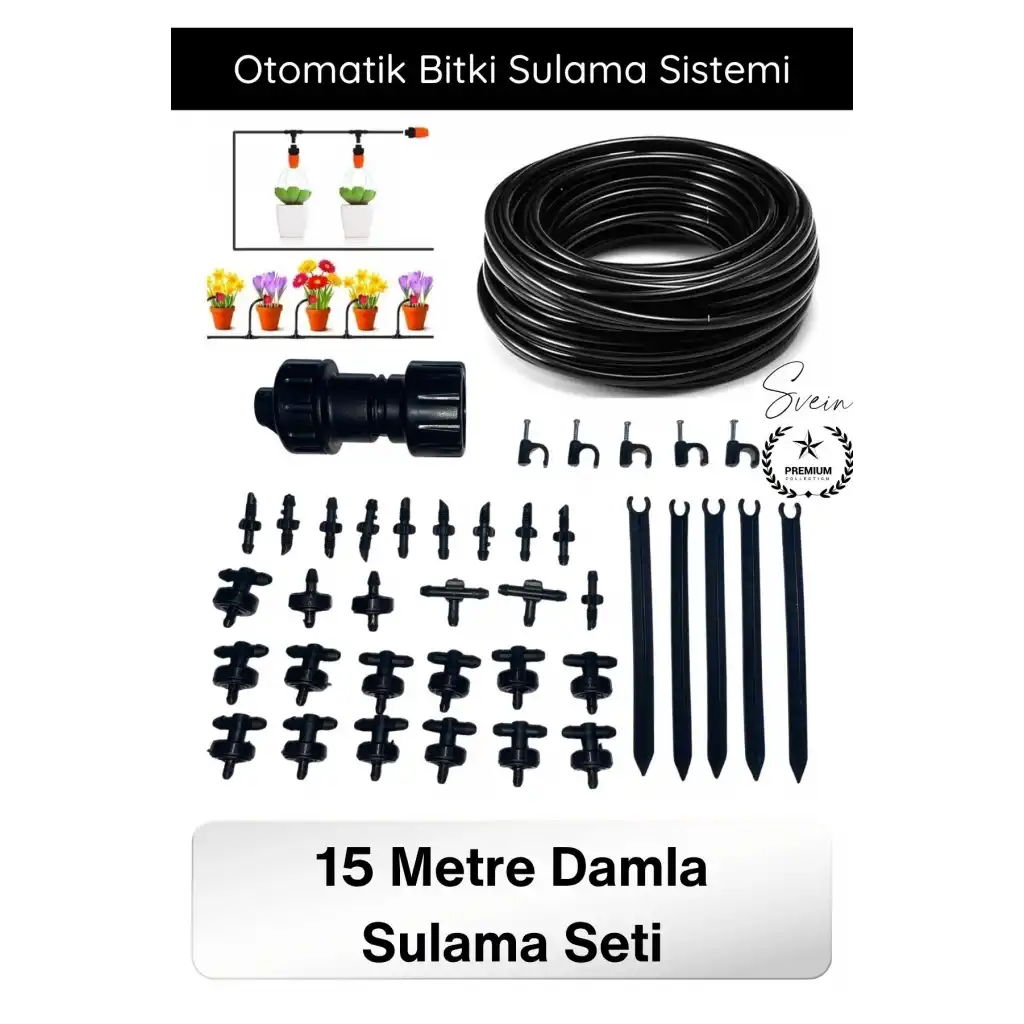 #Sulama 15 Metre Damla Sulama Seti Otomatik Bitki Sulama Sistemi Bahçe ve Balkon İçin Su Tasarruflu Geniş Yayılım Dayanıklı Uzun Ömürlü Düzenli Dengeli Akış Saksı Hobi Kolay Kurulum 15 M Hortum