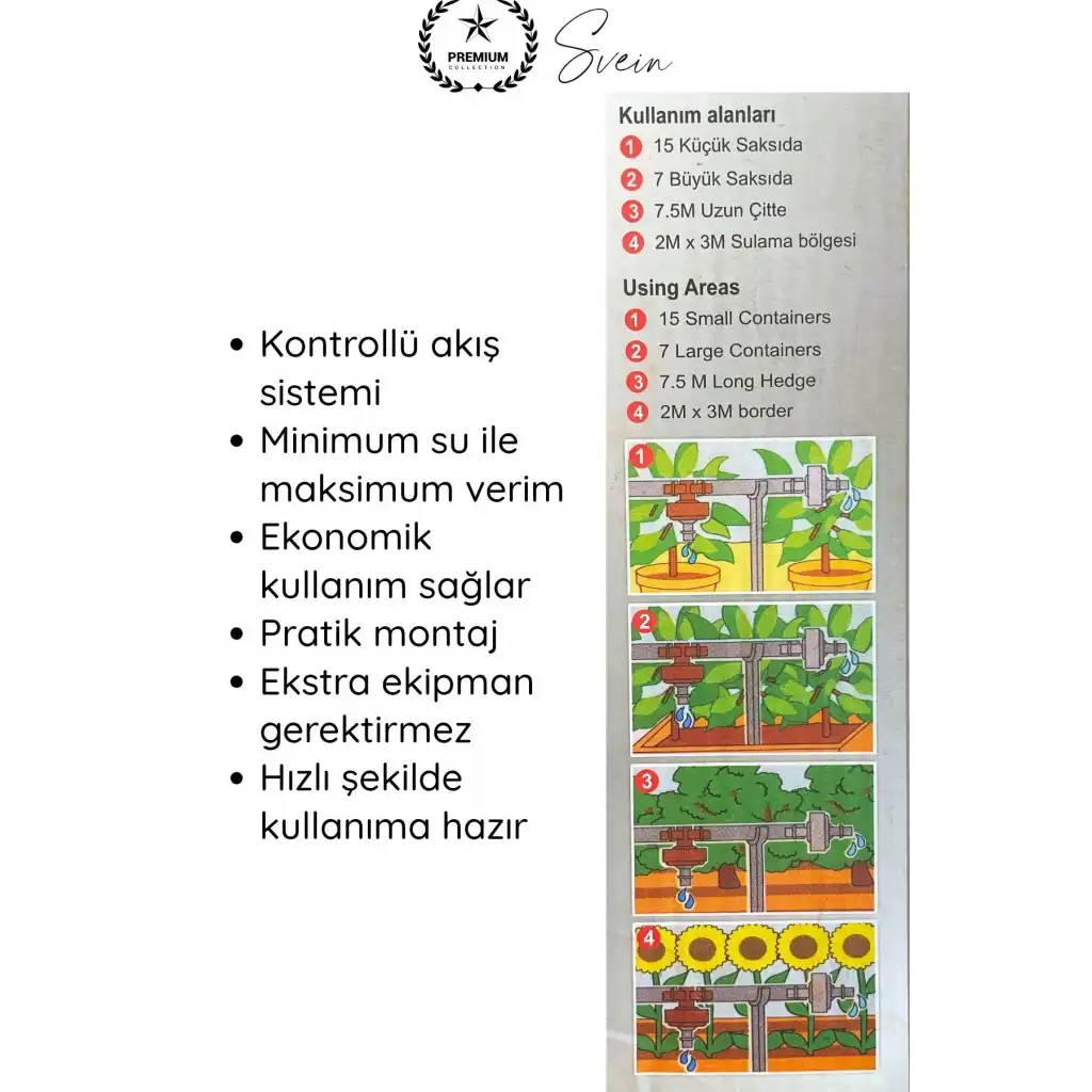 #Sulama 15 Metre Damla Sulama Seti Otomatik Bitki Sulama Sistemi Bahçe ve Balkon İçin Su Tasarruflu Geniş Yayılım Dayanıklı Uzun Ömürlü Düzenli Dengeli Akış Saksı Hobi Kolay Kurulum 15 M Hortum