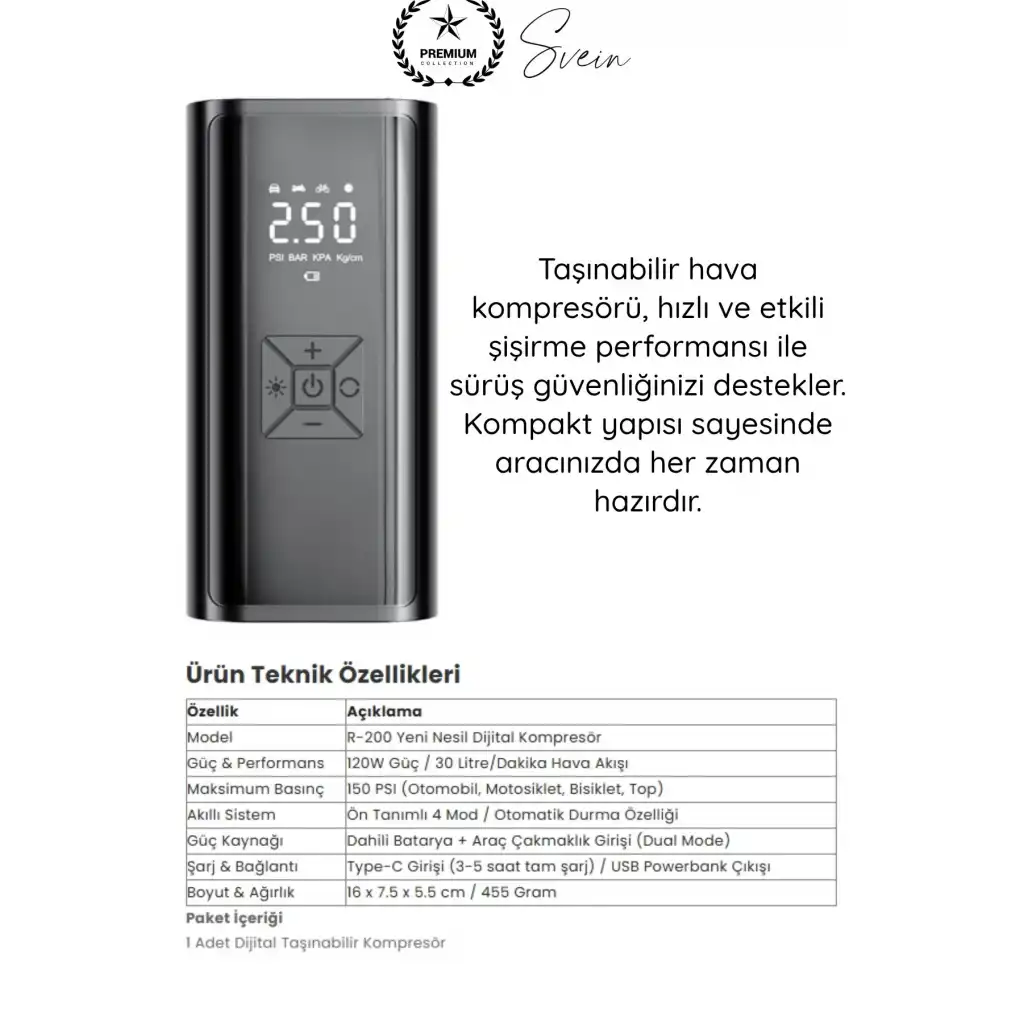 #HavaKompresör Dual Mod 150 PSI Led Powerbank Dijital Ekranlı Şarjlı Taşınabilir Araç Hava Kompresörü Lastik Şişirme Kablosuz Güçlü Basınç Ölçer Otomatik Kapanma Acil Durum Pompası Çok Amaçlı