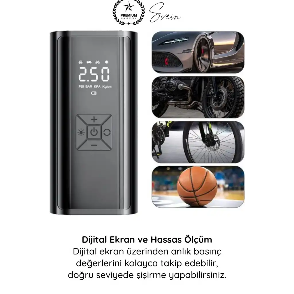 #HavaKompresör Dual Mod 150 PSI Led Powerbank Dijital Ekranlı Şarjlı Taşınabilir Araç Hava Kompresörü Lastik Şişirme Kablosuz Güçlü Basınç Ölçer Otomatik Kapanma Acil Durum Pompası Çok Amaçlı