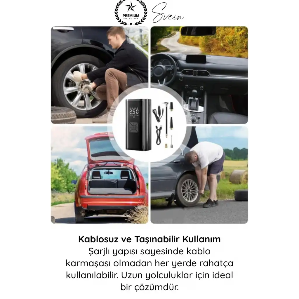 #HavaKompresör Dual Mod 150 PSI Led Powerbank Dijital Ekranlı Şarjlı Taşınabilir Araç Hava Kompresörü Lastik Şişirme Kablosuz Güçlü Basınç Ölçer Otomatik Kapanma Acil Durum Pompası Çok Amaçlı