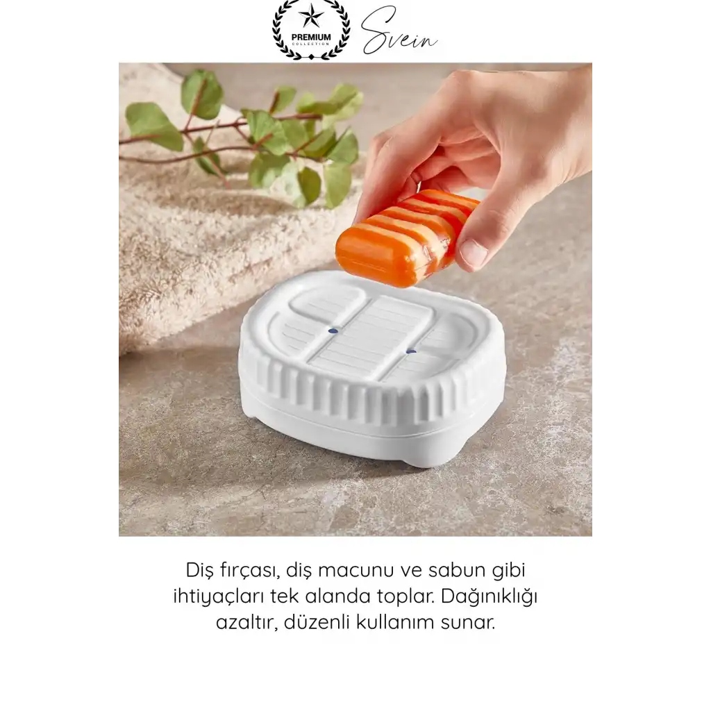 #BanyoSeti Setüstü Diş Fırçalık Sabunluk Plastik Bej Banyo Düzenleyici Organizer Diş Macunluk Aksesuar Seti Modern Minimal Lavabo Üstü Dekoratif Hijyenik Dayanıklı Pratik Çok Amaçlı Banyo Seti