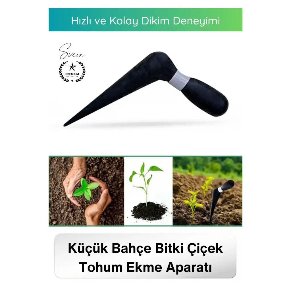 #Fide Küçük Bahçe Bitki Çiçek Tohum Ekim Manuel Fide Dikme Aparatı Siyah Saplı Dayanıklı Toprak Delici Bahçe El Aleti Pratik Dikim Aracı Fidan Yer Açıcı Hobi Bahçe Ekim Ekipmanı