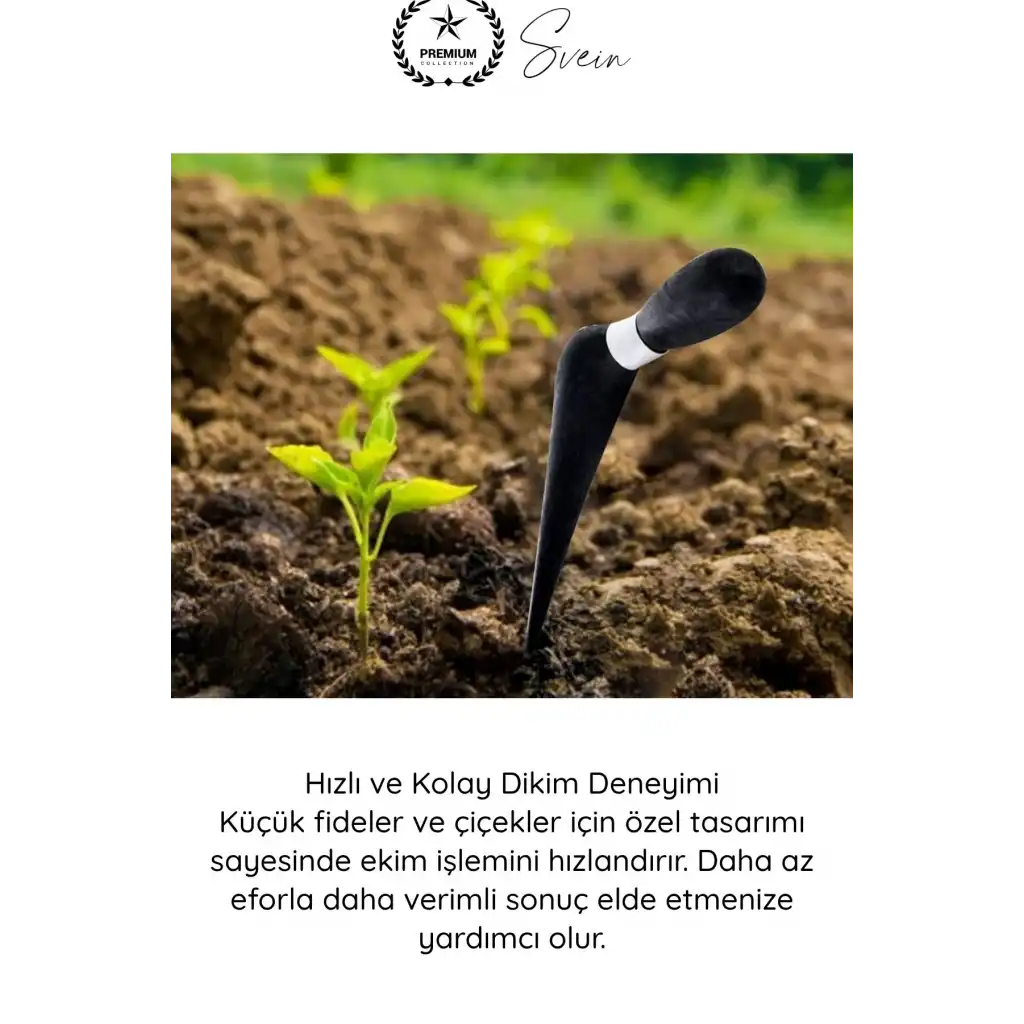 #Fide Küçük Bahçe Bitki Çiçek Tohum Ekim Manuel Fide Dikme Aparatı Siyah Saplı Dayanıklı Toprak Delici Bahçe El Aleti Pratik Dikim Aracı Fidan Yer Açıcı Hobi Bahçe Ekim Ekipmanı