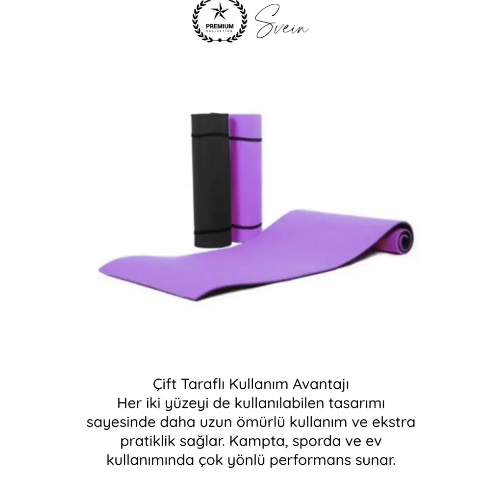 #Mat Taşıma Askılı Su Geçirmez Çift Taraflı Kaymaz Kamp Minderi 6.5mm Lila Çadır Uyku Matı Pilates Yoga Fitness Egzersiz Matı Antibakteriyel Katlanabilir Hafif Outdoor Spor Yer Minderi