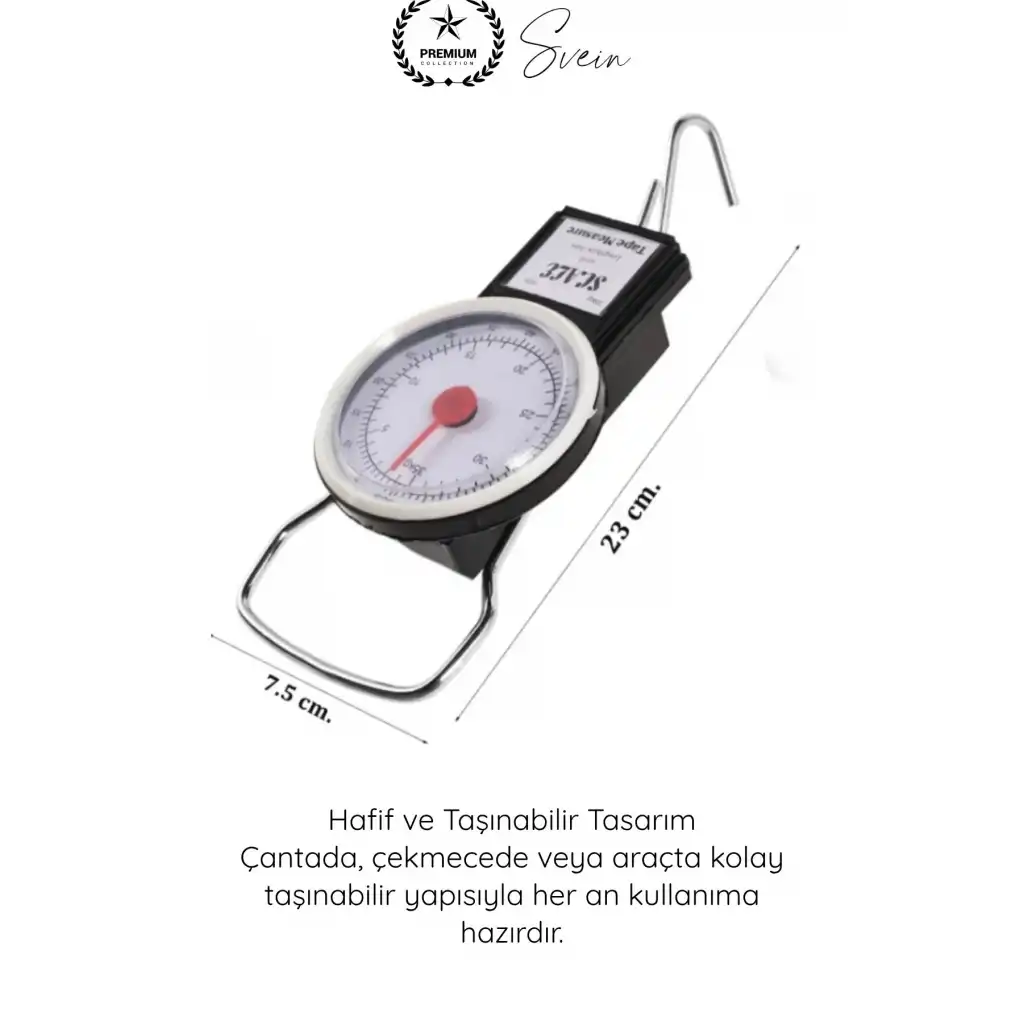 #Tartı Hassas Kancalı Valiz Kantarı Pazar Tartısı 35 Kg Yaylı İbreli El Tartısı Metreli Mekanik Bagaj Terazisi Paslanmaz Kancalı Taşınabilir Ağırlık Ölçer Kamp Balıkçı Seyahat Ölçüm Aparatı
