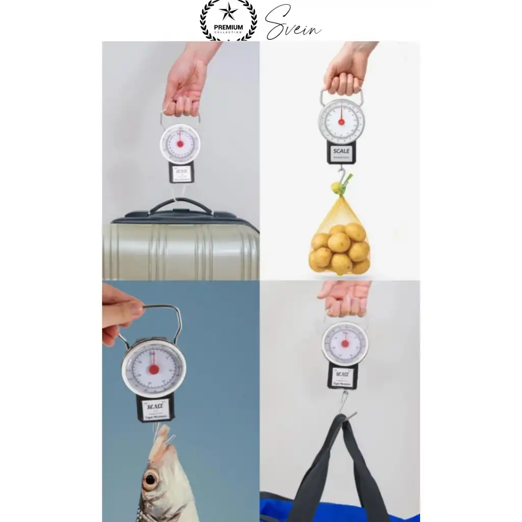 #Tartı Hassas Kancalı Valiz Kantarı Pazar Tartısı 35 Kg Yaylı İbreli El Tartısı Metreli Mekanik Bagaj Terazisi Paslanmaz Kancalı Taşınabilir Ağırlık Ölçer Kamp Balıkçı Seyahat Ölçüm Aparatı