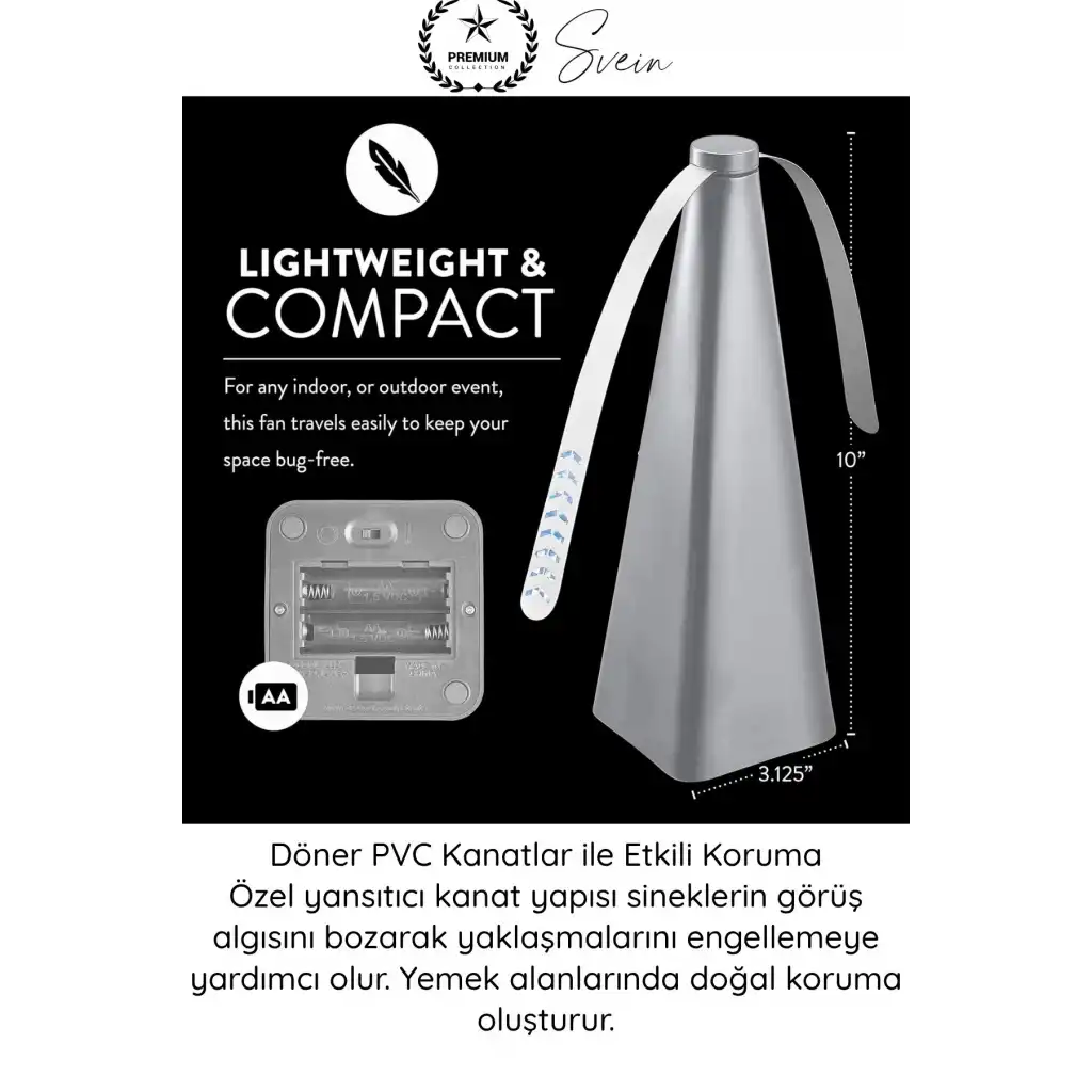 #SinekKovucu Piramit Gövde PVC Kanat Pervane Masa Üstü Taşınabilir Pilli Sinek Kovucu Makine Siyah Sessiz Fly Fan Kimyasal İçermeyen Böcek Uzaklaştırıcı Balkon Bahçe Kamp Yemek Masası Koruyucu