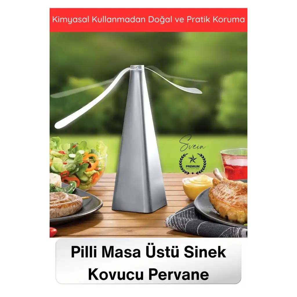 #SinekKovucu Piramit Gövde PVC Kanat Pervane Masa Üstü Taşınabilir Pilli Sinek Kovucu Makine Siyah Sessiz Fly Fan Kimyasal İçermeyen Böcek Uzaklaştırıcı Balkon Bahçe Kamp Yemek Masası Koruyucu