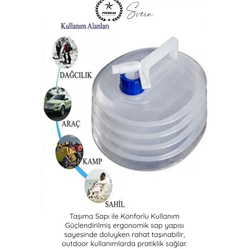 #Bidon Kamp Karavan Piknik Dağcılık Katlanır Su Bidonu 10 Litre Musluklu Akordiyon Su Deposu BPA Free Taşınabilir Su Tankı Araç Bagajı Outdoor Acil Durum Kamping Su Saklama Taşıma Bidonu