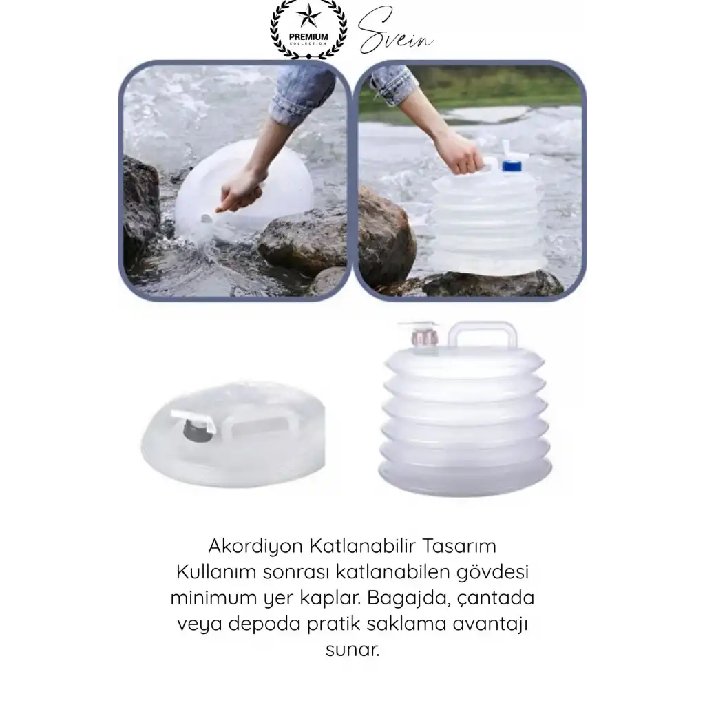 #Bidon Kamp Karavan Piknik Dağcılık Katlanır Su Bidonu 10 Litre Musluklu Akordiyon Su Deposu BPA Free Taşınabilir Su Tankı Araç Bagajı Outdoor Acil Durum Kamping Su Saklama Taşıma Bidonu