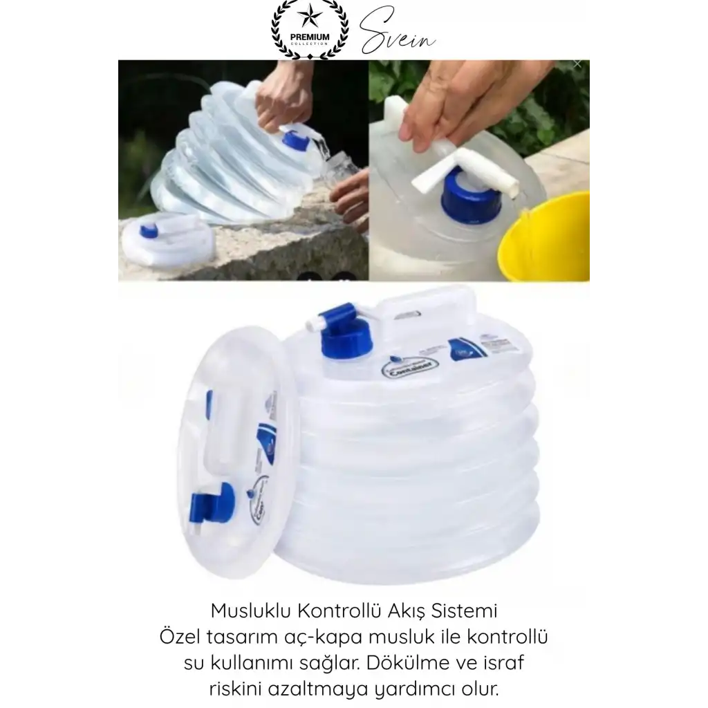 #Bidon Kamp Karavan Piknik Dağcılık Katlanır Su Bidonu 10 Litre Musluklu Akordiyon Su Deposu BPA Free Taşınabilir Su Tankı Araç Bagajı Outdoor Acil Durum Kamping Su Saklama Taşıma Bidonu