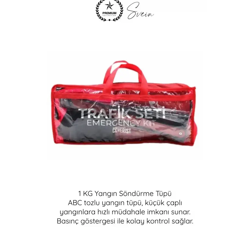 #TrafikSeti Trafik Seti Yangın Tüpü Reflektör Çantalı Tüvtürk Uyumlu Araç Çeki Halatı İlk Yardım Seti 38 Parça Oto Acil Durum Güvenlik Ekipmanları Bagaj Organizasyon Yol Yardım Seti