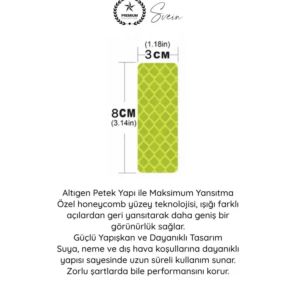 #Reflektör Reflektör Honeycomb Reflektif Güvenlik Bandı Altıgen Petek Dokulu 10 Adet Sticker Seti Yansıtıcı Bant Araç Motosiklet Bisiklet Kask Gece Görünürlük Su Geçirmez Yapışkanlı Uyarı Etiketi