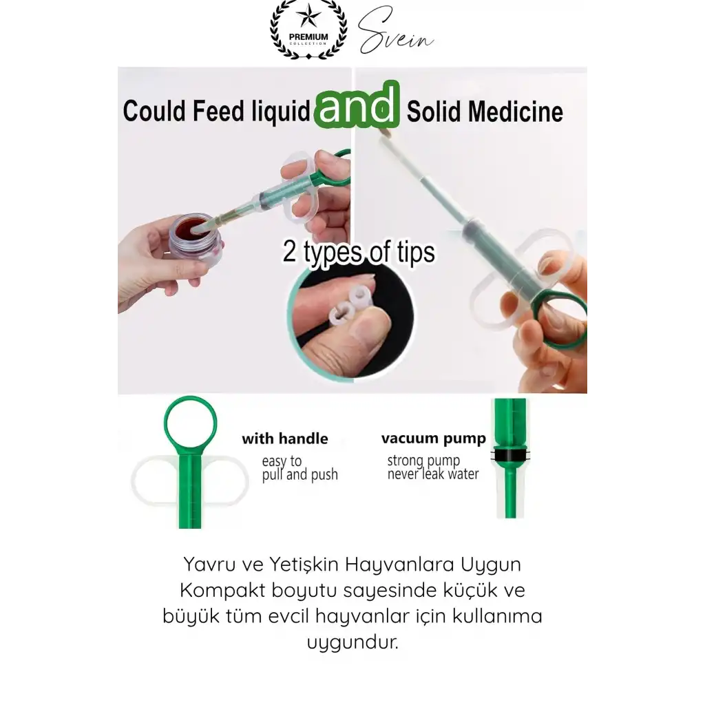 #EvcilHayvan Petshop Kedi Köpek Tablet Şırınga Hap Yutturma Aparatı Evcil Hayvan İlaç Verme Enjektörü Ergonomik Sıvı Tablet Uyumlu Yavru Yetişkin Kullanım Veteriner Yardımcı Bakım Aleti