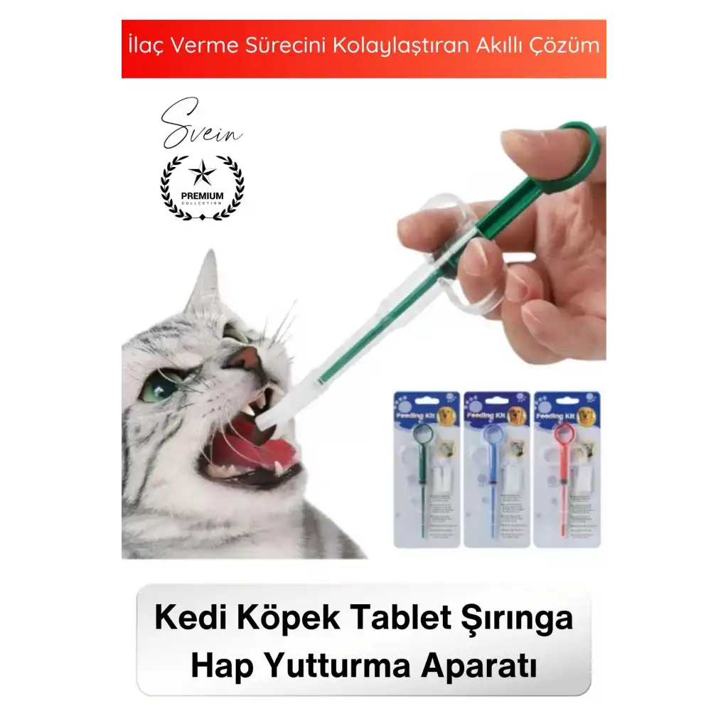 #EvcilHayvan Petshop Kedi Köpek Tablet Şırınga Hap Yutturma Aparatı Evcil Hayvan İlaç Verme Enjektörü Ergonomik Sıvı Tablet Uyumlu Yavru Yetişkin Kullanım Veteriner Yardımcı Bakım Aleti
