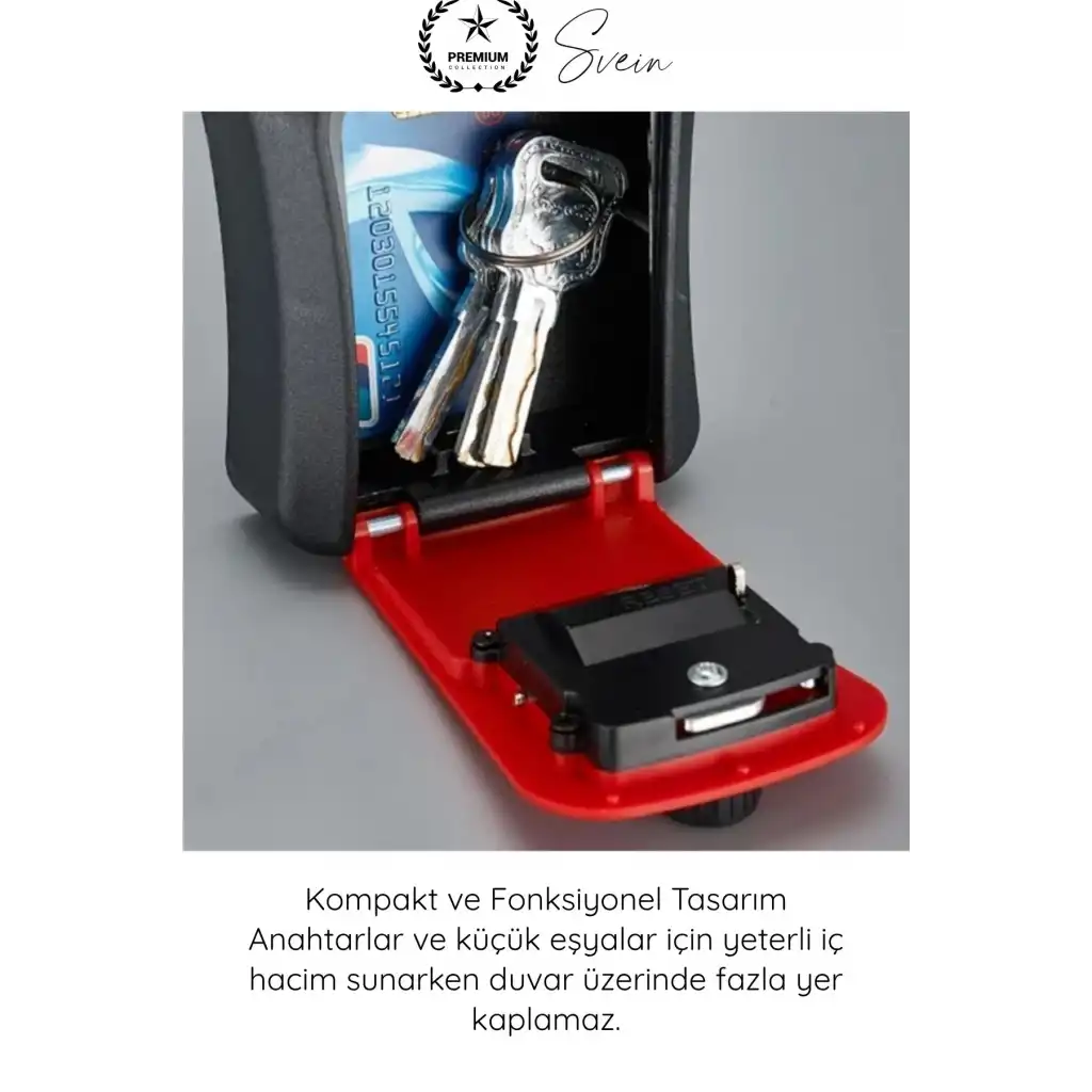 #Kasa Kasa Dış Mekan Şifreli Anahtar Saklama Güvenlik Kutusu Kırmızı Dayanıklı Kilitli Key Lock Box Airbnb Ofis Bahçe Duvar Montajlı 4 Haneli Kombinasyon Eşya Saklama Kasası Kart Özel Eşya Paslanmaz
