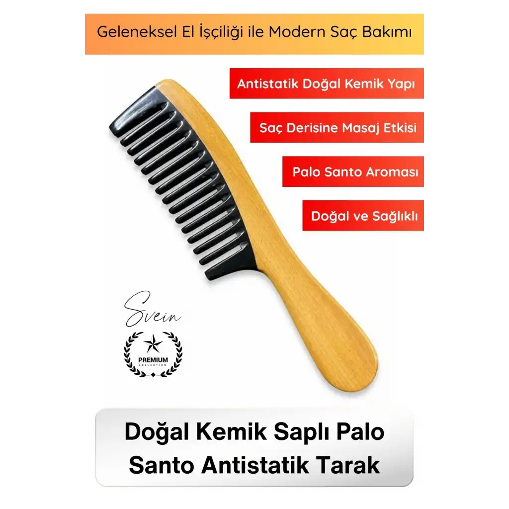 #Tarak El İşçiliği Doğal Kemik Saplı Tarak Palo Santo Aromalı Saç Bakım Tarağı Masaj Etkili Antistatik Dolaşım Artırıcı Düğüm Açıcı Sağlıklı Parlak Saç Bakım Aksesuarı