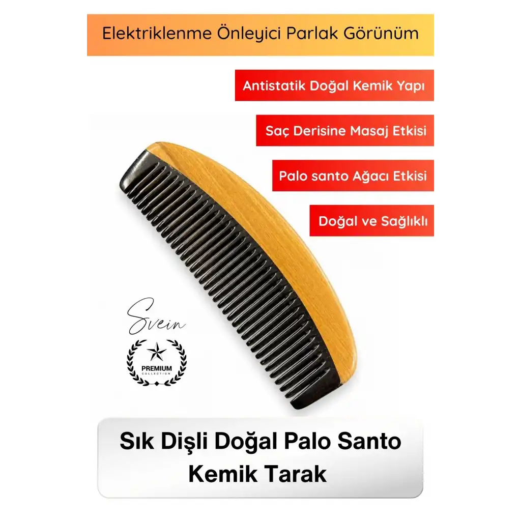 #Tarak El İşçiliği Sık Dişli Doğal Kemik Tarak Palo Santo Aromalı Antistatik Saç Bakım Tarağı Masaj Etkili Kompakt Sapsız Düğüm Açıcı Elektriklenme Önleyici Parlak Görünüm Aksesuar