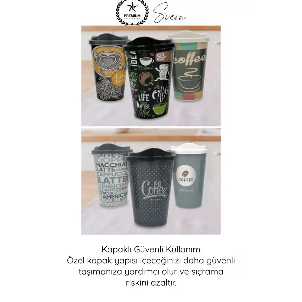 #Bardak Renkli Desenli Kapaklı Plastik Çay Kahve Bardağı 2’li Set 500 ML Taşınabilir İçecek Kupası Sızdırmaz Hafif Dayanıklı Soğuk Sıcak İçecek Ofis Araba Kamp Günlük Kullanım Mug Eğlenceli